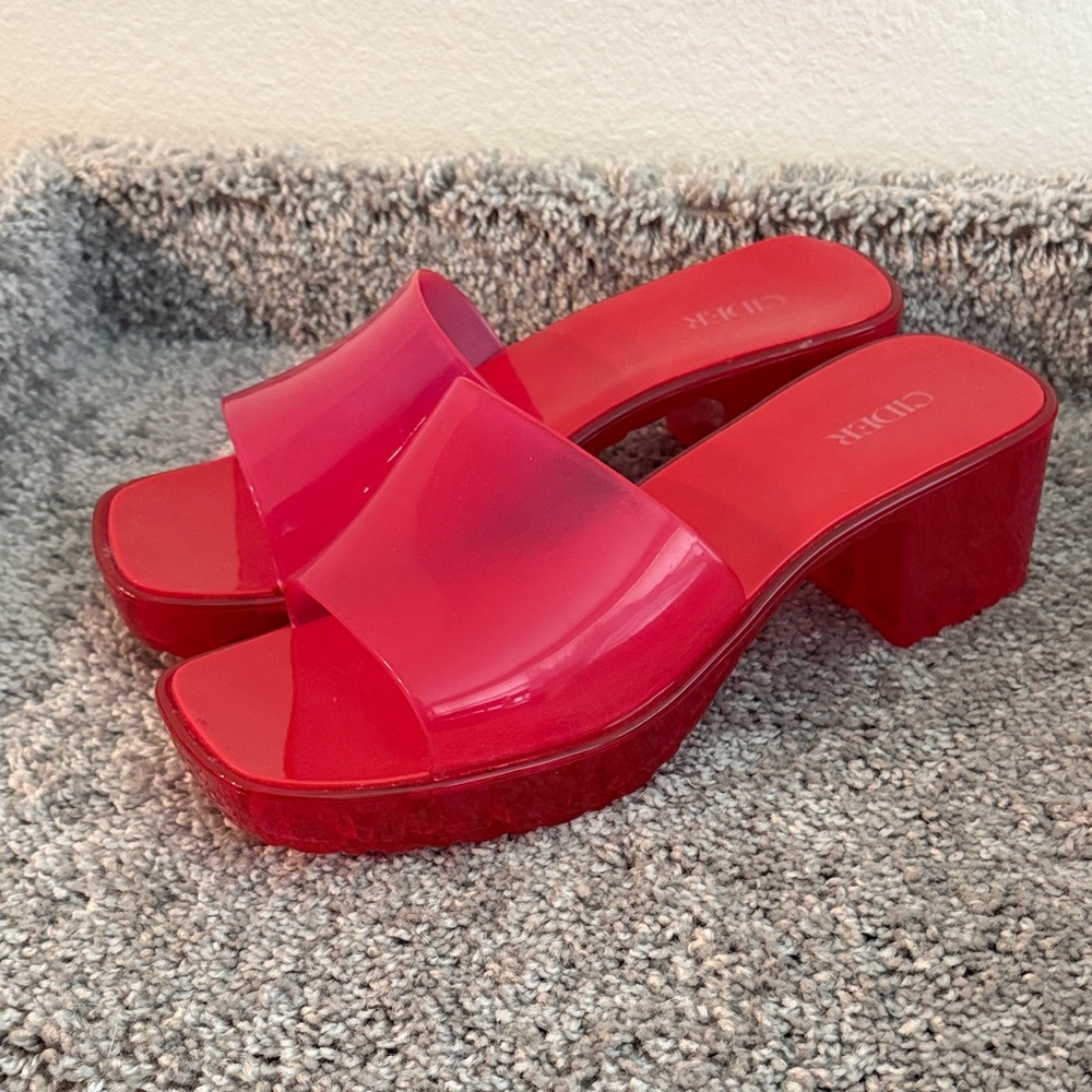 Cider Bold Red Platform Sandals
